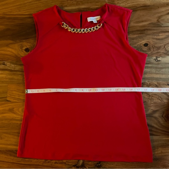 NWOT Red Calvin Klein Shirt/Blouse - Picture 8 of 11